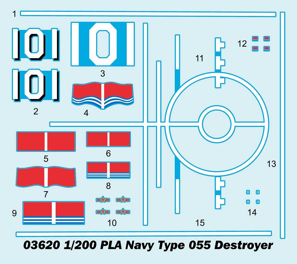 Trumpeter 03620 Chinese Navy Type 055 guided missile destroyer 1/200 – imagen 3