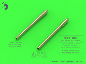 Master GM-72-004 British QF 2-pdr (40mm) - version Mk.X (step in barrel) + Besa MG tips - for Crusader Mk.I/II, Valentine, Matilda II, and other AFV 1/72 – immagine 2