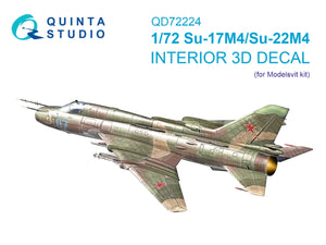 Quinta Studio QD72224 Su-17M4/Su-22M4 3D-Printed &amp;amp; coloured Interior on decal paper (Modelsvit) 1/72