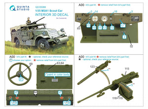Quinta Studio QD35088 M3A1 Scout 3D-Printed &amp;amp; colored Interior on decal paper (Zvezda) 1/35 – image 2