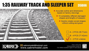 Sabre 35B06-C RAILWAY TRACK AND SLEEPER SET (2 PCS w/300g Real stones) 1/35
