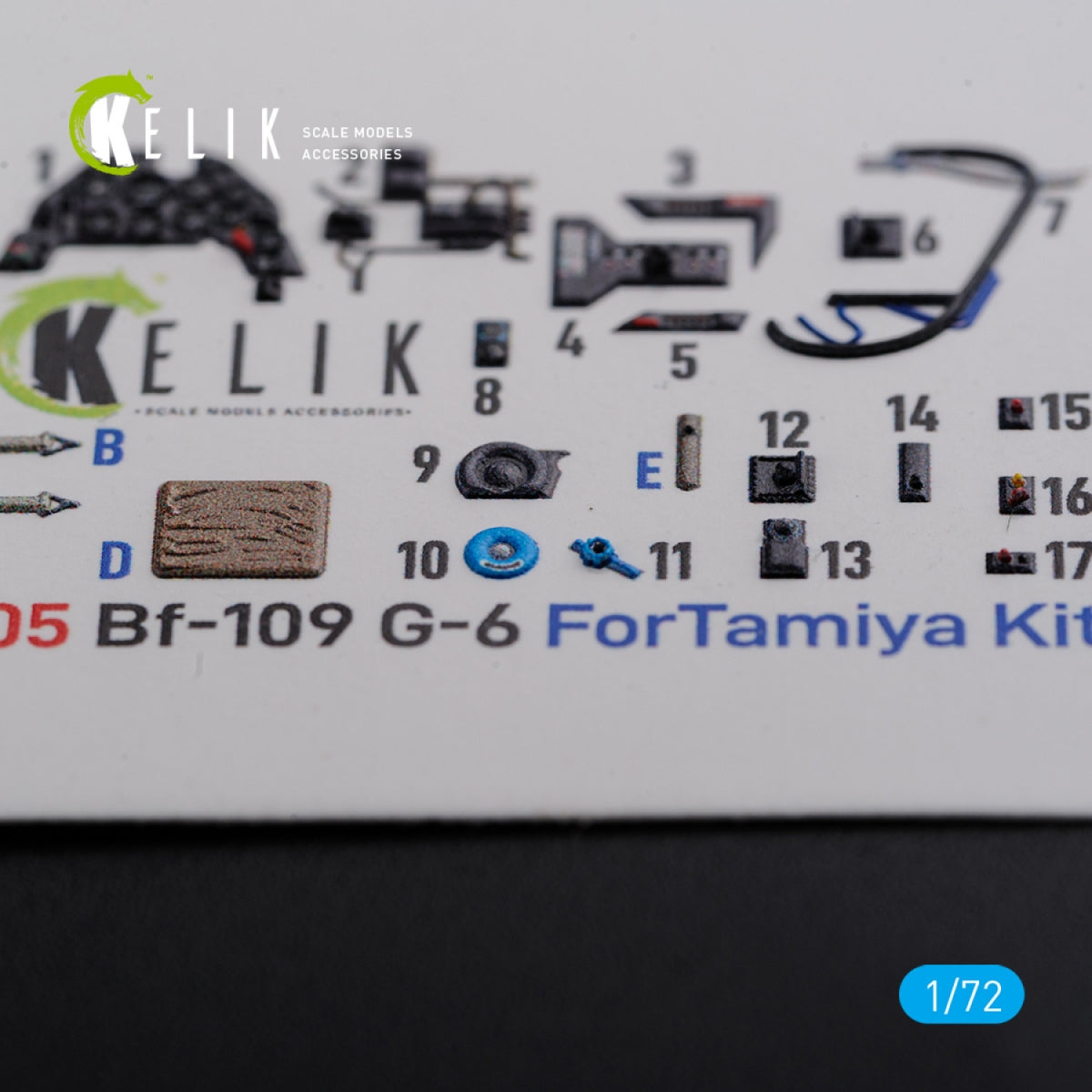 KELIK K72105 BF109 G-6 interior 3D decals for Tamiya kit 1/72 – imagen 7