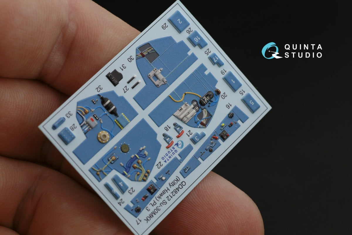 Quinta Studio QD48212 Su-30MKK 3D-Printed &amp;amp; coloured Interior on decal paper (KittyHawk) 1/48 – imagen 7