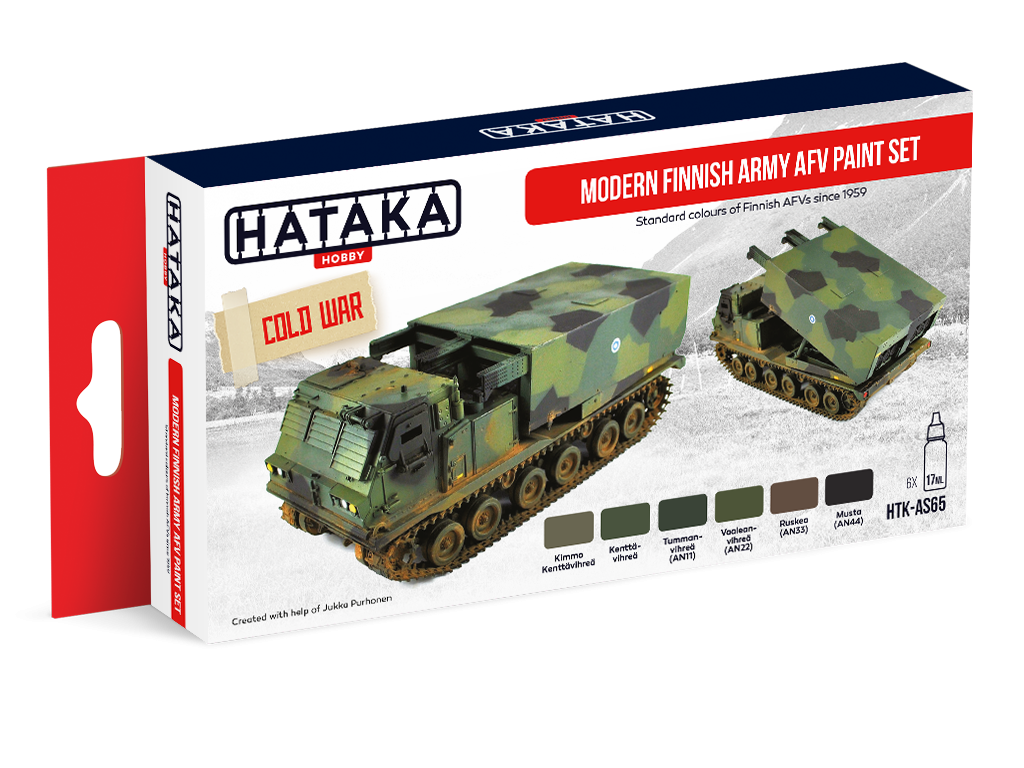 Hataka HTK-AS65 Ensemble de peinture AFV de l&amp;#39;armée finlandaise moderne (6x17 ml) – image 2