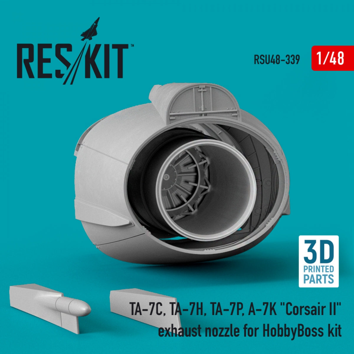 RESKIT RSU48-0339 TA-7C, TA-7H, TA-7P, A-7K &amp;quot;CORSAIR II&amp;quot; EXHAUST NOZZLE FOR HOBBYBOSS KIT (3D PRINTED) 1/48 – immagine 2