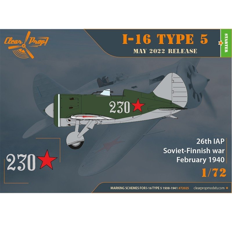 Clear Prop! CP72025 I-16 Type 5 (1938-1941) STARTER KIT 1/72 – zdjęcie 8