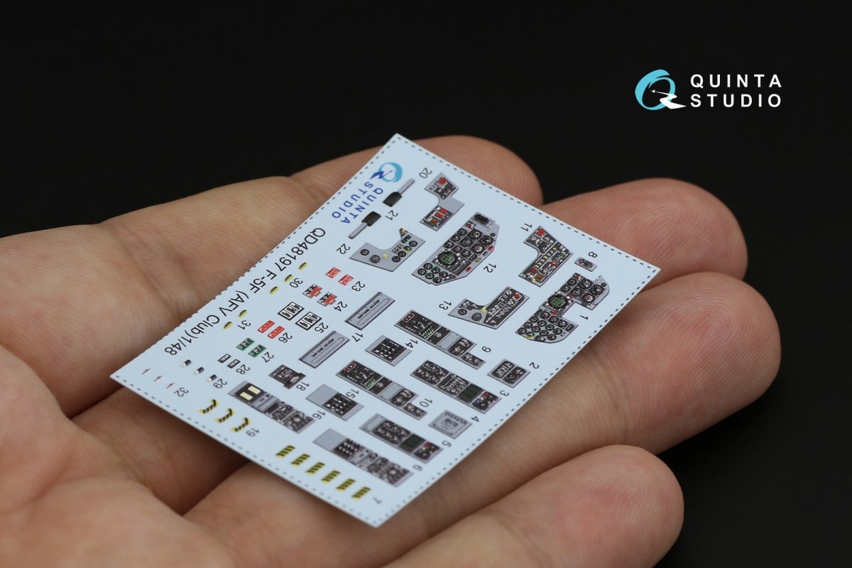 Quinta Studio QD48197 F-5F Tiger II 3D-Printed &amp;amp; coloured Interior on decal paper (for AFV Club ) 1/48 – immagine 10