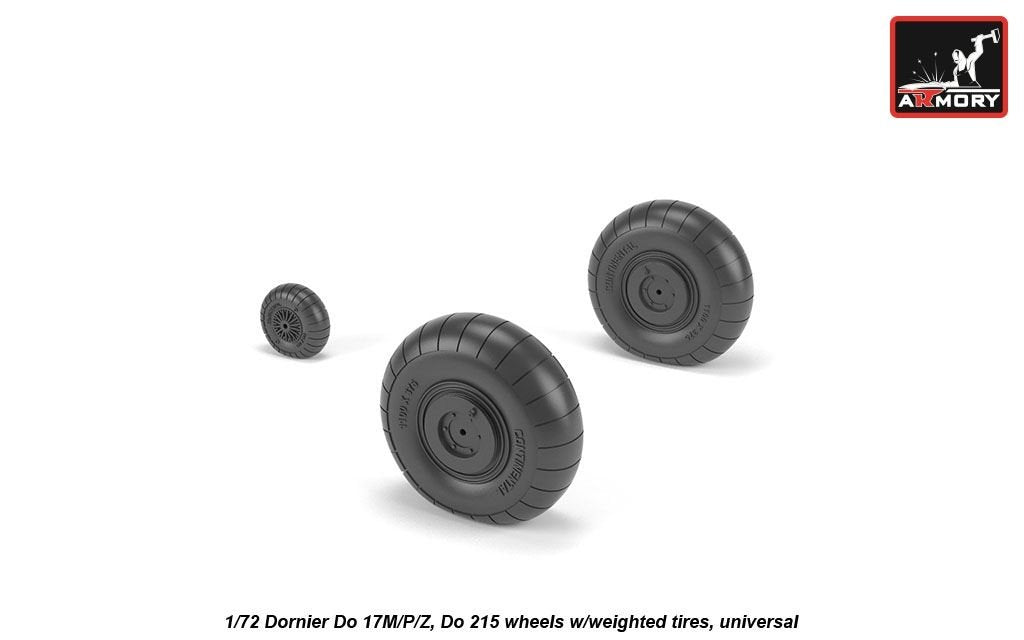 Armory Models AW72205 Dornier Do 17M/P/Z, Do 215 wheels w/weighted tires 1/72 – imagen 2