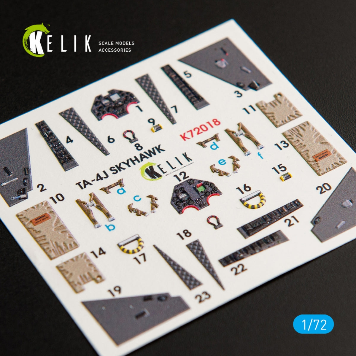 KELIK K72018 TA-4J &amp;quot;SKYHAWK&amp;quot; INTERIOR 3D DECALS FOR FUJIMI/HOBBY 2000 KIT 1/72