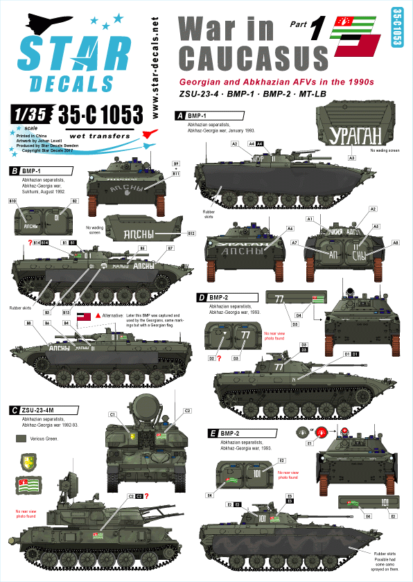 Star Decals 35-C1053 Guerre du Caucase 1 1/35