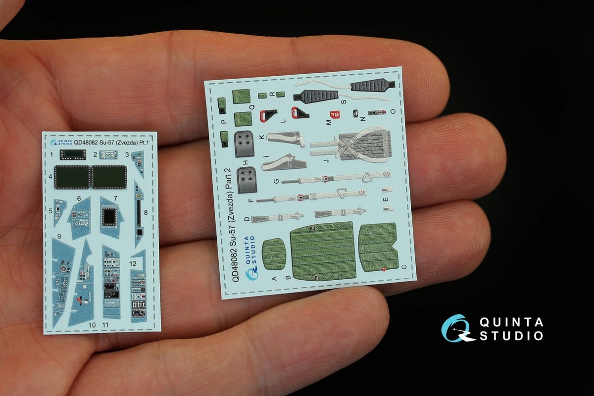 Quinta Studio QD48082 Su-57 3D-Printed &amp;amp; coloured Interior on decal paper (for Zvezda kit) 1/48 – imagen 3