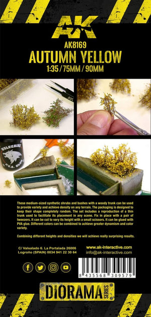 AK Interactive AK8169 ARBUSTES JAUNES D&amp;#39;AUTOMNE 75 MM / 90 MM 1/35 – image 3