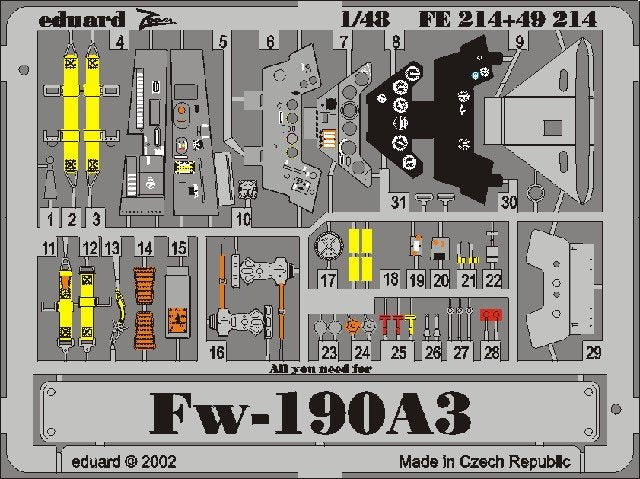 Eduard FE214 Fw 190A-3 1/48 Tamiya