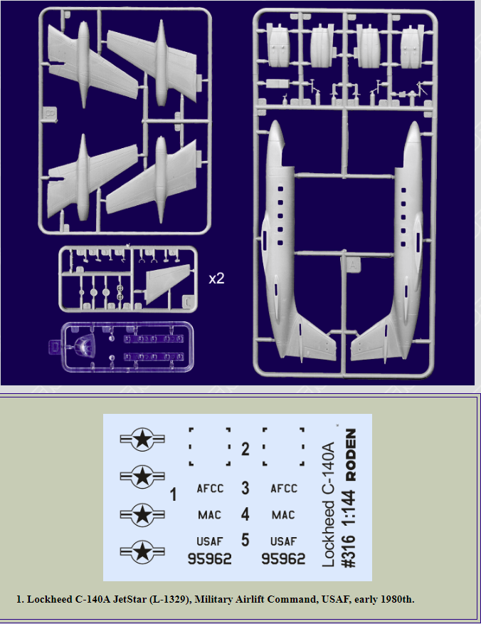 Roden 316 Lockheed C-140A JetStar 1/144 – Bild 2