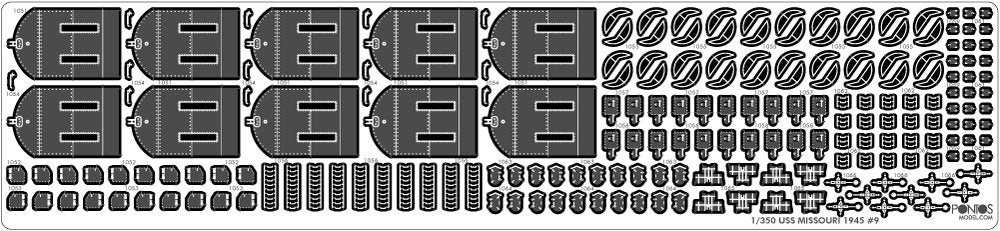 Pontos 35026FN USS BB-63 Missouri 1945 Kit de détails (Pont en bois teinté teck) (1/350) – image 19