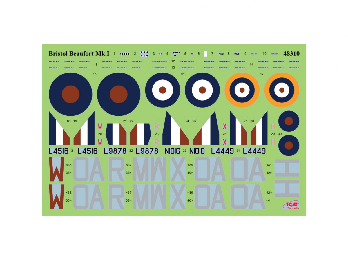 ICM 48310 Bristol Beaufort Mk.I WWII British torpedo bomber 1/48 – imagen 14