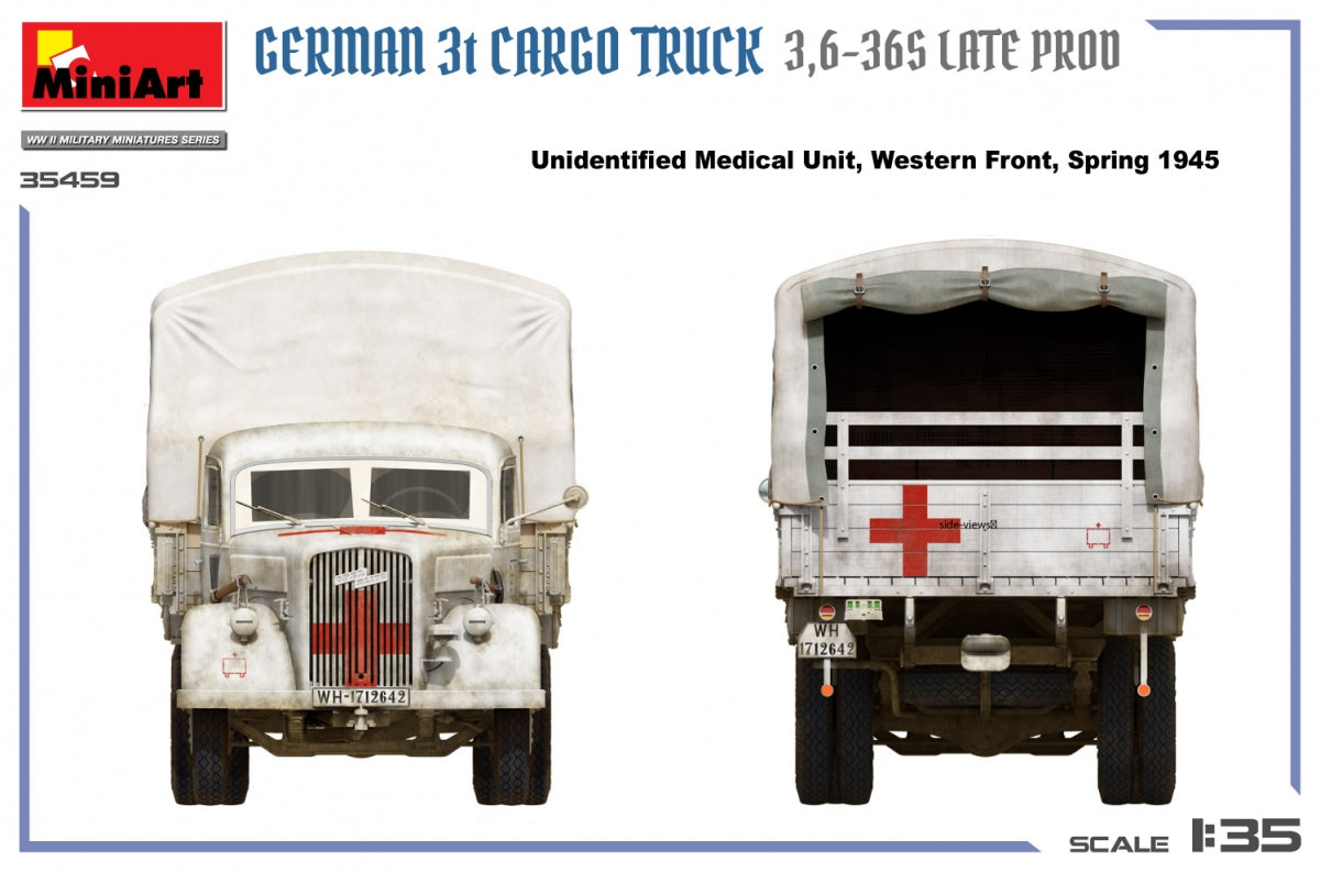 MiniArt 35459 German 3t Cargo Truck 3.5-36s Late Production 1/35 – immagine 19