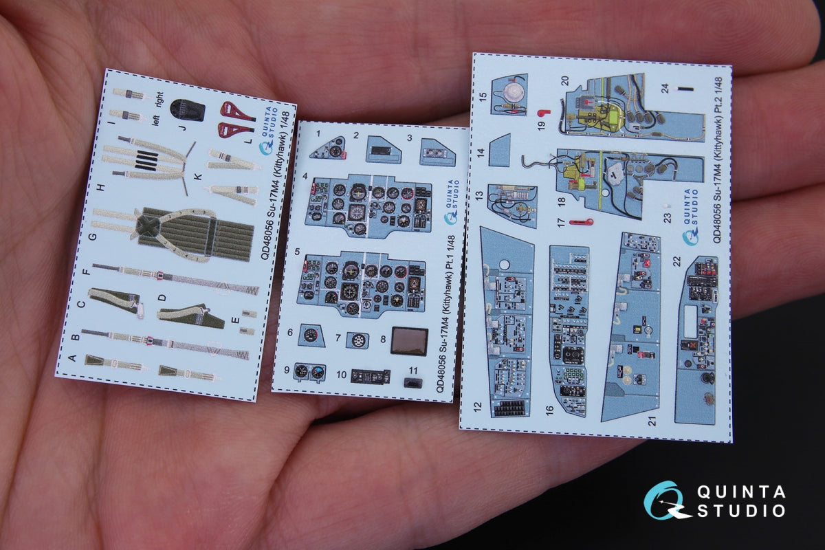 Quinta Studio QD48056 Su-17M4/22M4 3D-Printed coloured Interior on decal paper (for KittyHawk kit) 1/48 – imagen 3
