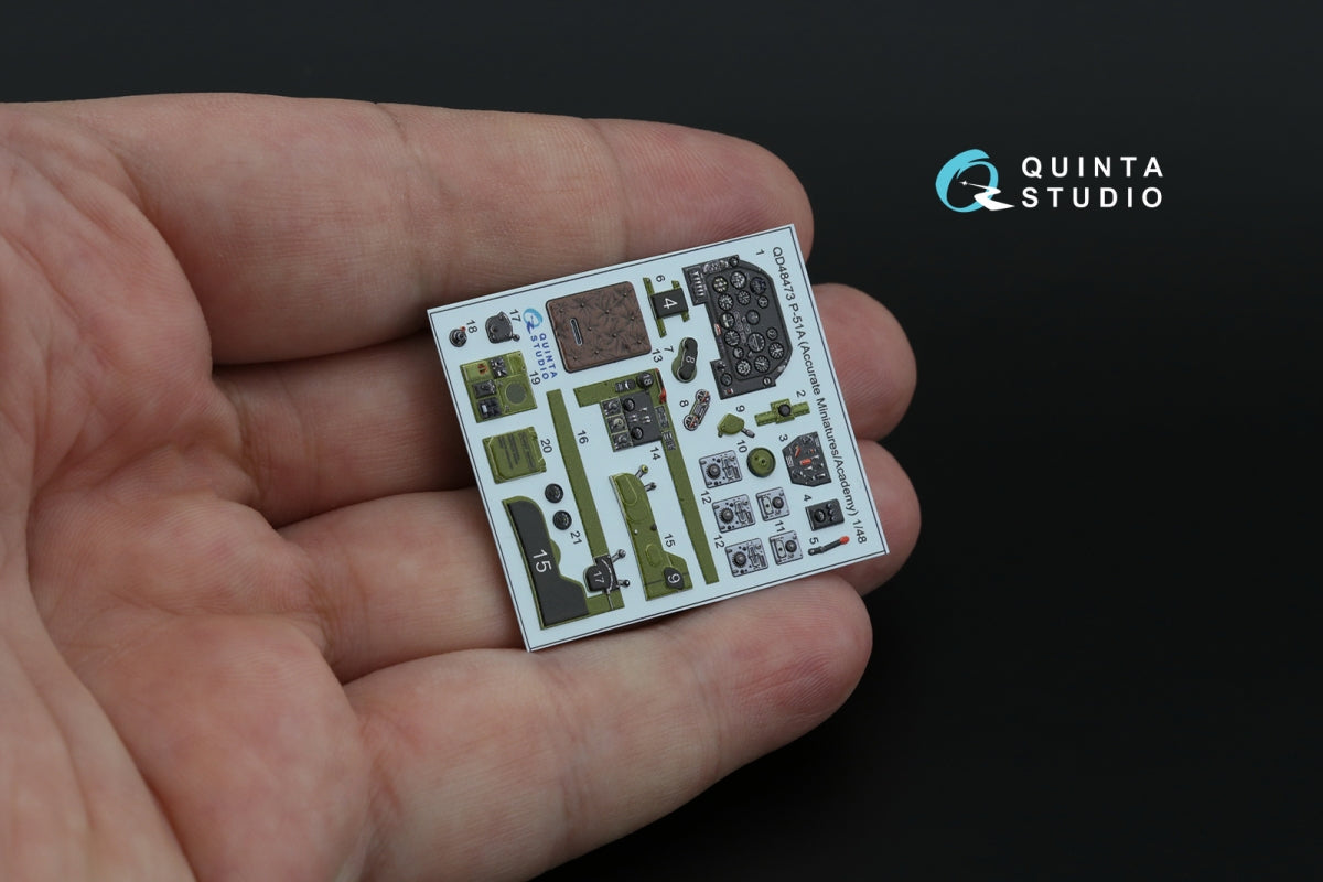 Quinta Studio QD48473 P-51A 3D-Printed coloured Interior on decal paper (Accurate Miniatures/Academy) 1/48 – zdjęcie 7