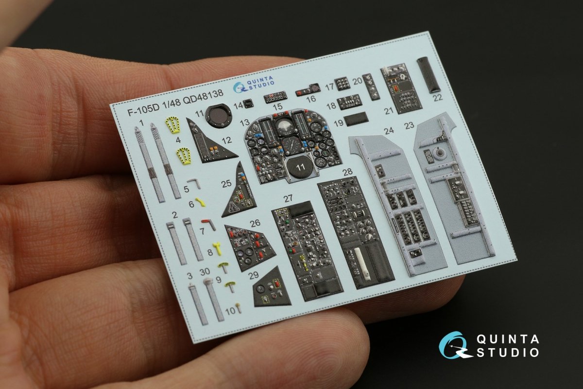 Quinta Studio QD48138 F-105D 3D-Printed &amp;amp; coloured Interior on decal paper (for HobbyBoss kit) 1/48 – imagen 2
