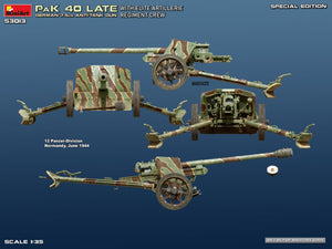 Mini Art 53013 German 7.5cm PaK 40 Late w/Elite Artillerie Regiment Crew. Special Edition 1/35