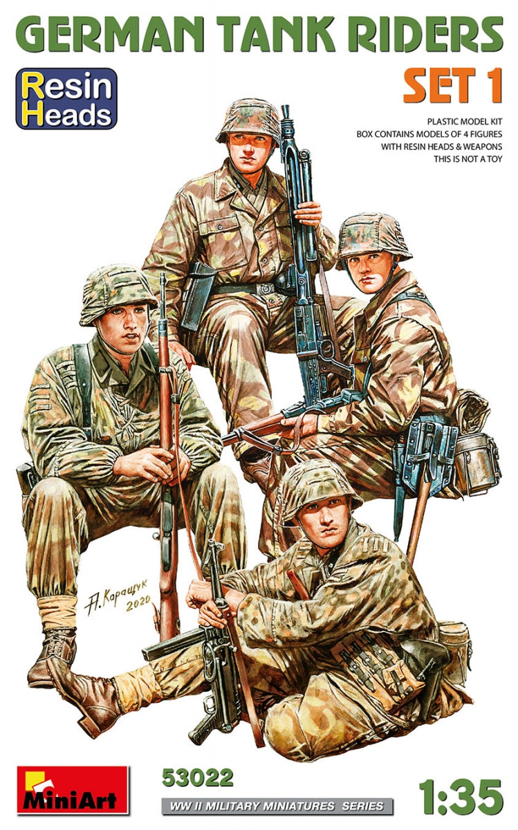 MiniArt 53022 ENSEMBLE DE GARDES DE CHARS ALLEMANDS 1. TÊTES EN RÉSINE 1/35