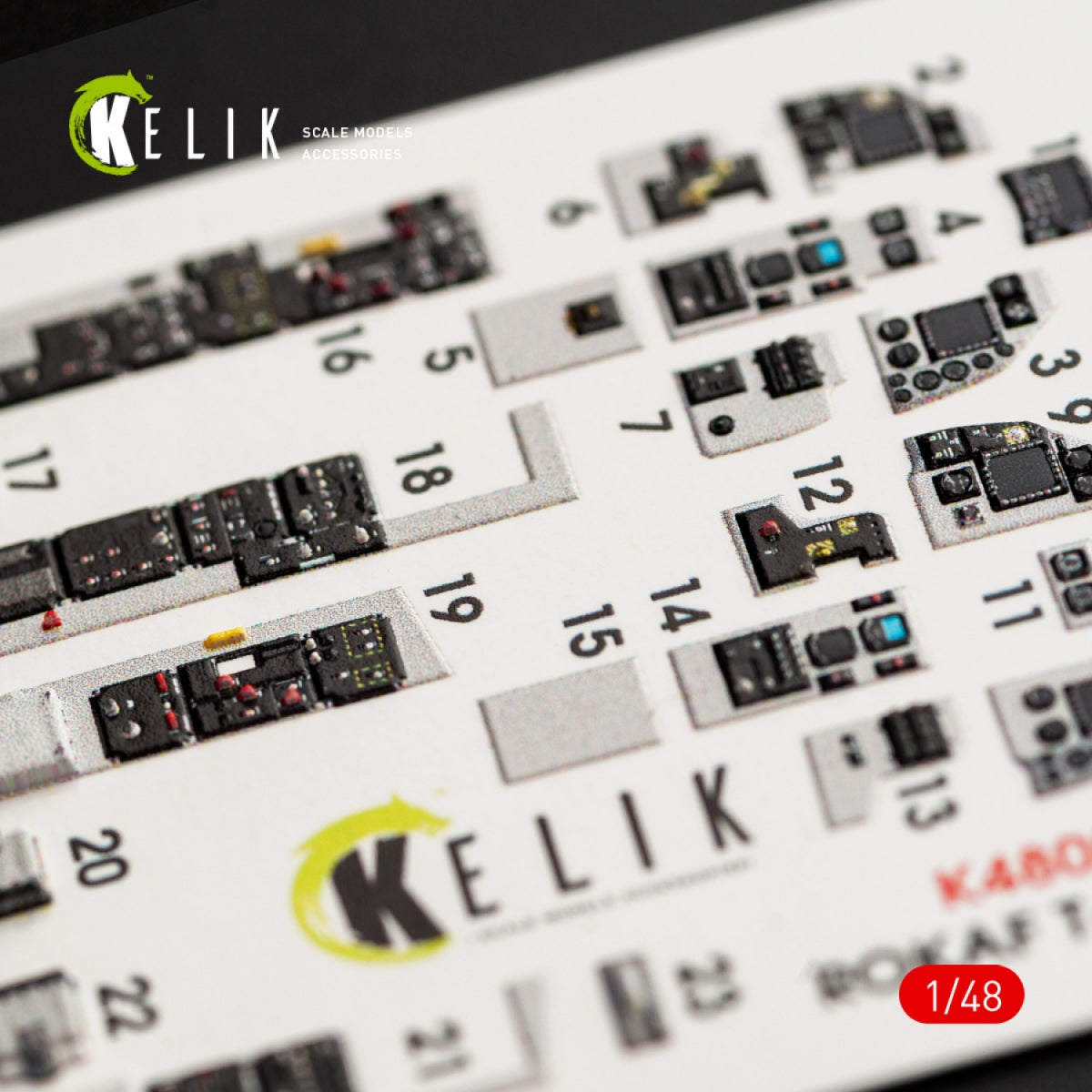 KELIK K48057 T-50 ROKAF INTERIOR 3D DECALS FOR ACADEMY KIT 1/48 – imagen 3