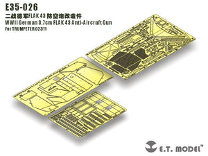E.T. Model E35-026 WWII German 3.7cm FLAK 43 Anti-Aircraft Gun (For TRUMPETER 02311) 1/35