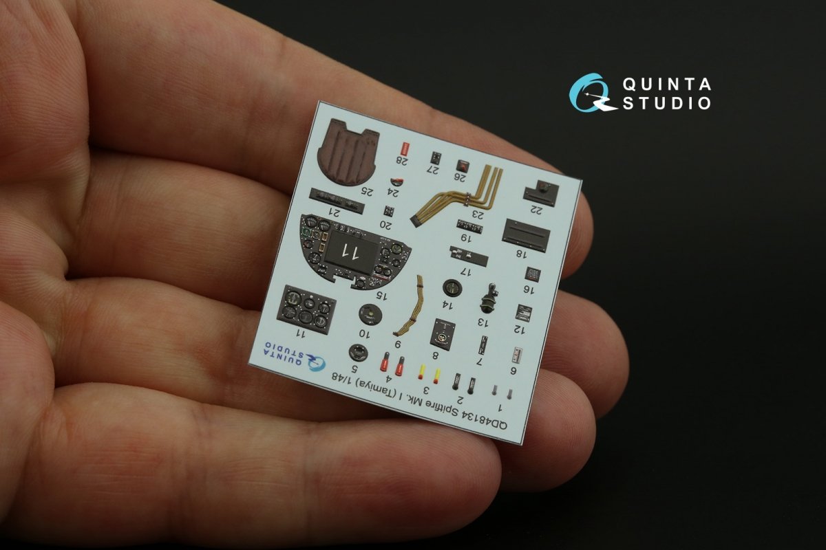 Quinta Studio QD48134 Spitfire Mk.I 3D-Printed &amp;amp; coloured Interior on decal paper (Tamiya) 1/48 – Bild 6