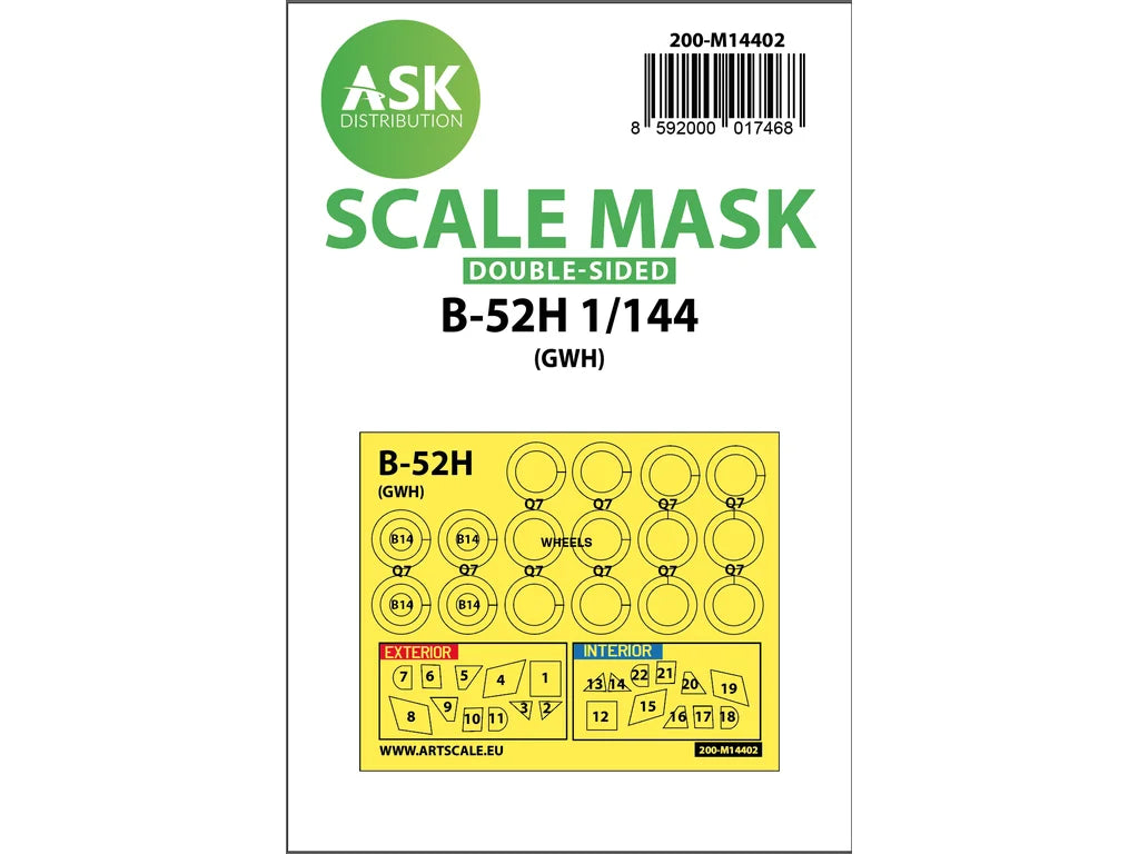 Art Scale Kit M14402 B-52H Double-Sided Painting Mask for Great Wall Hobby 1/144