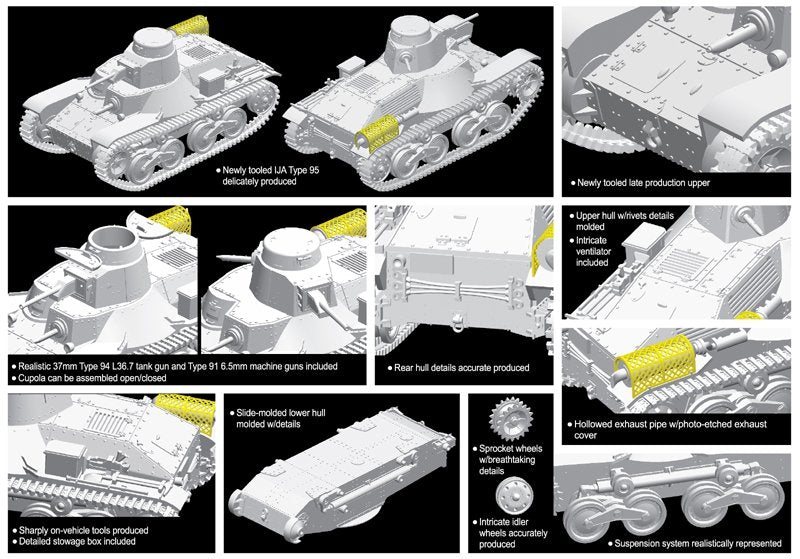 Dragon 7517 IJA Type 95 Light Tank Late Production 1/72 – zdjęcie 2