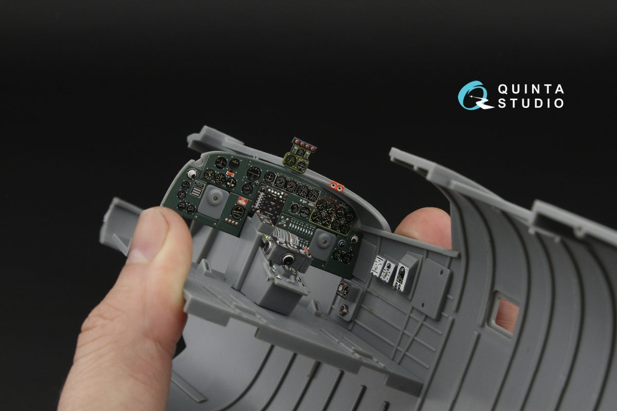 Quinta Studio QD32259 B-24D/B-24J Liberator, Pilot's compartment 3D-Printed &amp; coloured Interior on decal paper (Hobby Boss) 1/32
