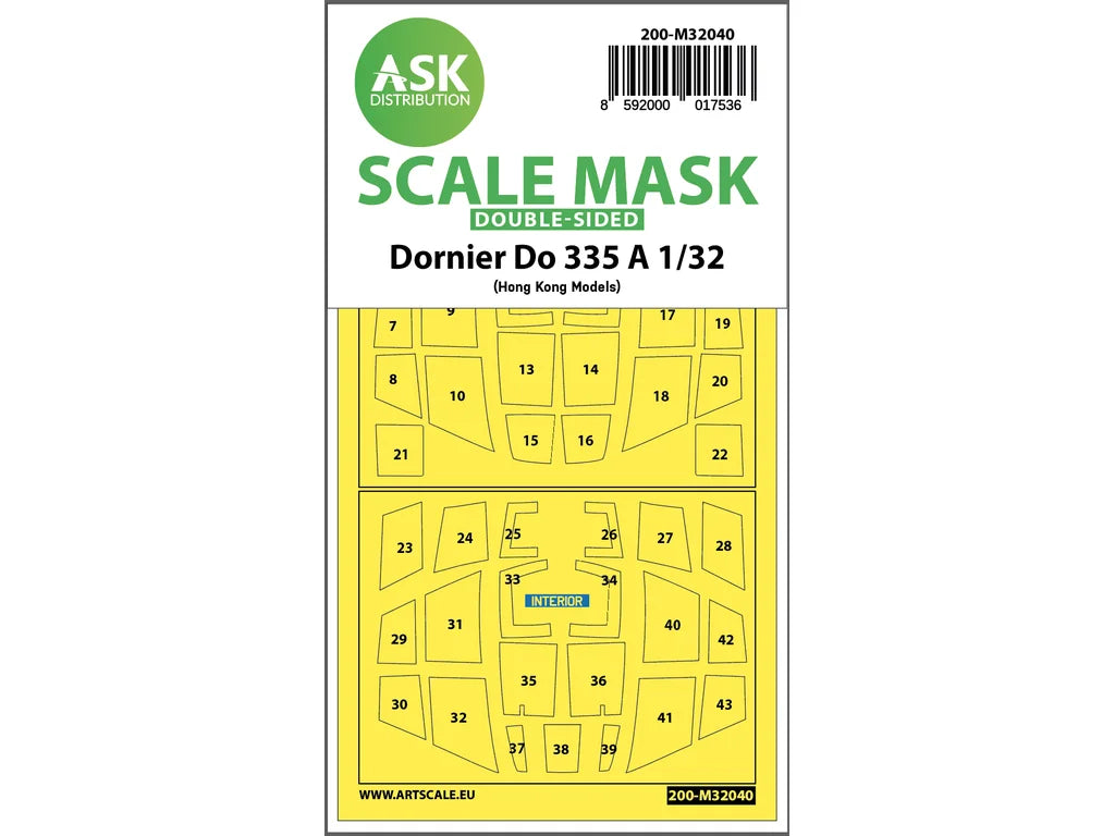 Art Scale Kit M32040 Dornier Do 335A Double-Sided Mask for HK Models 1/32