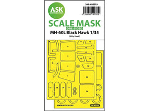Art Scale Kit M35019 MH-60 L Black Hawk One-Sided Express Fit Painting Mask for Kitty Hawk 1/35