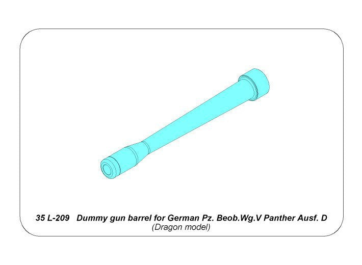 Aber 35L-209 Dummy gun barrel for German Pz. Beob.Wg.V Panther Ausf. D 1/35 – imagen 4