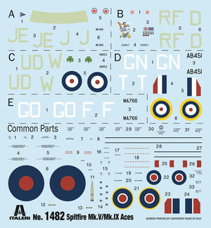 Italeri 1482 Spitfire Mk.V / Mk.IX Aces 1/72