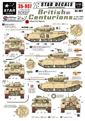 Star Decals 35-907 Centurions britanniques à Suez 1/35