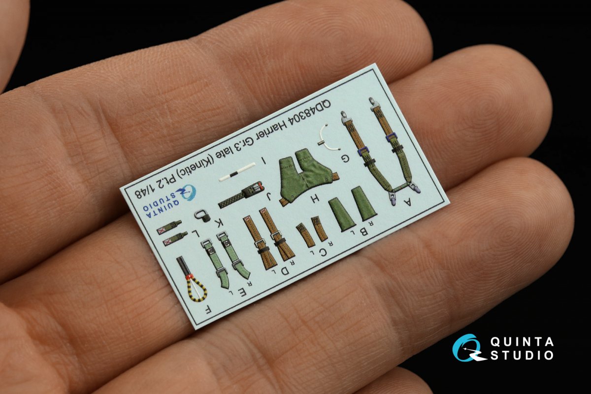 Quinta Studio QD48304 Harrier Gr.3 late 3D-Printed &amp;amp; coloured Interior on decal paper (Kinetic) 1/48 – imagen 5