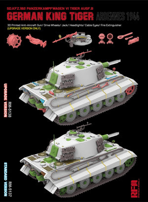 Rye Field Model 5138 German King Tiger Pz.Kpfw. VI Ausf. B Ardennes 1944 Upgrade Version 1/35 – imagen 5
