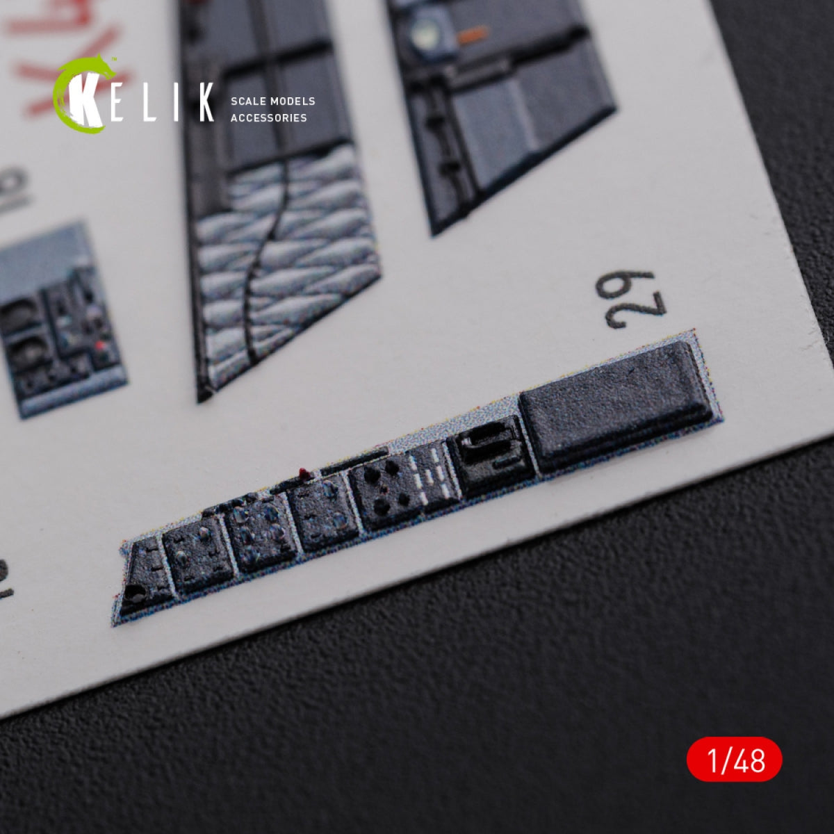 KELIK K48078 F/A-18F Super Hornet interior 3D decals for MENG kit 1/48 – immagine 9