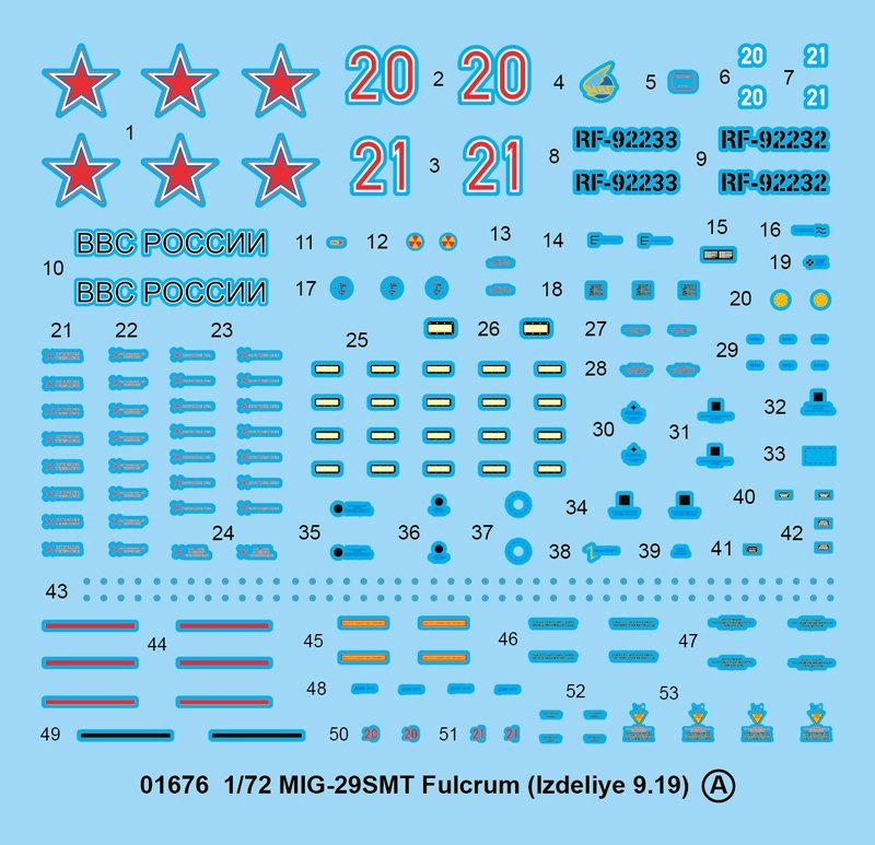 Trumpeter 01676 MIG-29SMT Fulcrum (Izdeliye 9.19) 1/72 – imagen 4