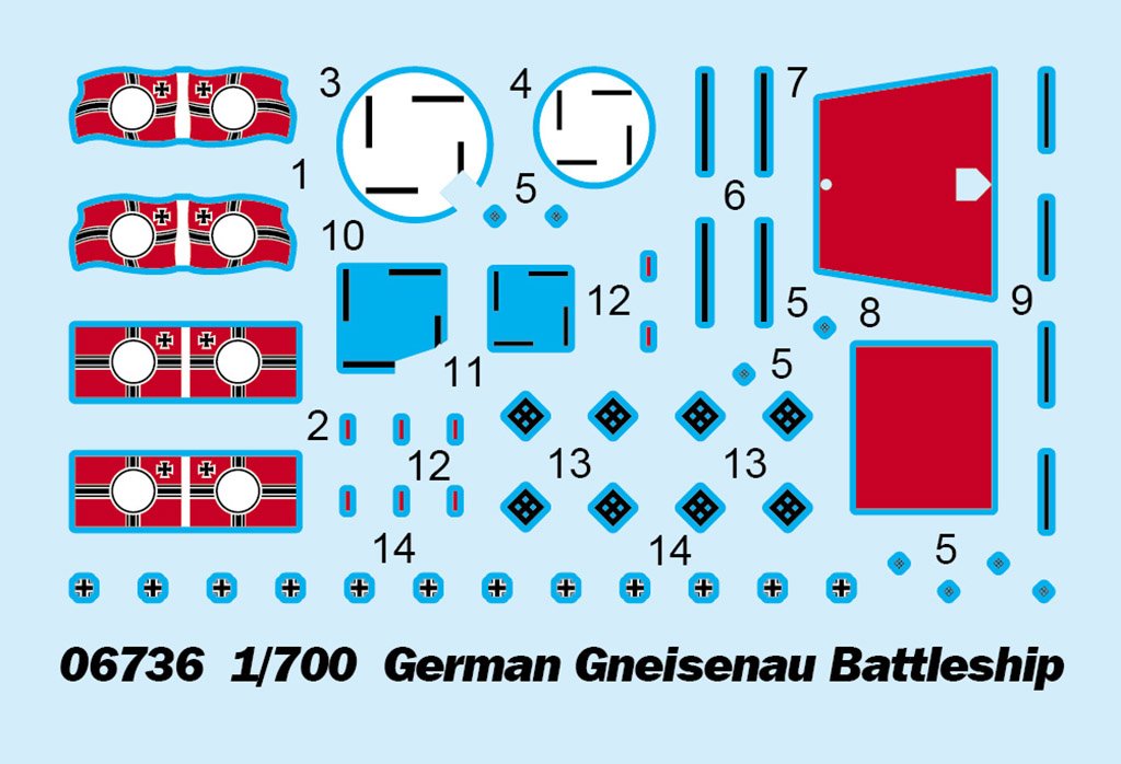 Trumpeter 06736 German Gneisenau Battleship 1/700 – imagen 4