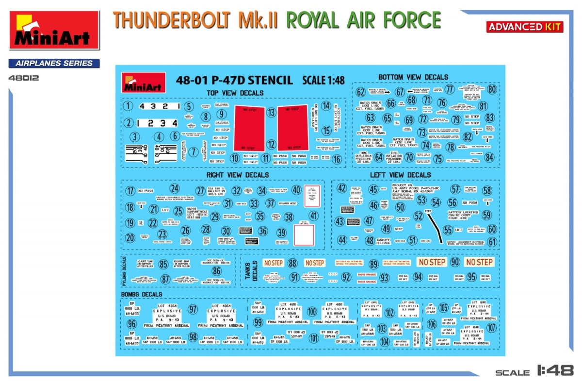 MiniArt 48012 THUNDERBOLT Mk.II. ROYAL AIR FORCE. ADVANCED KIT 1/48 – imagen 3