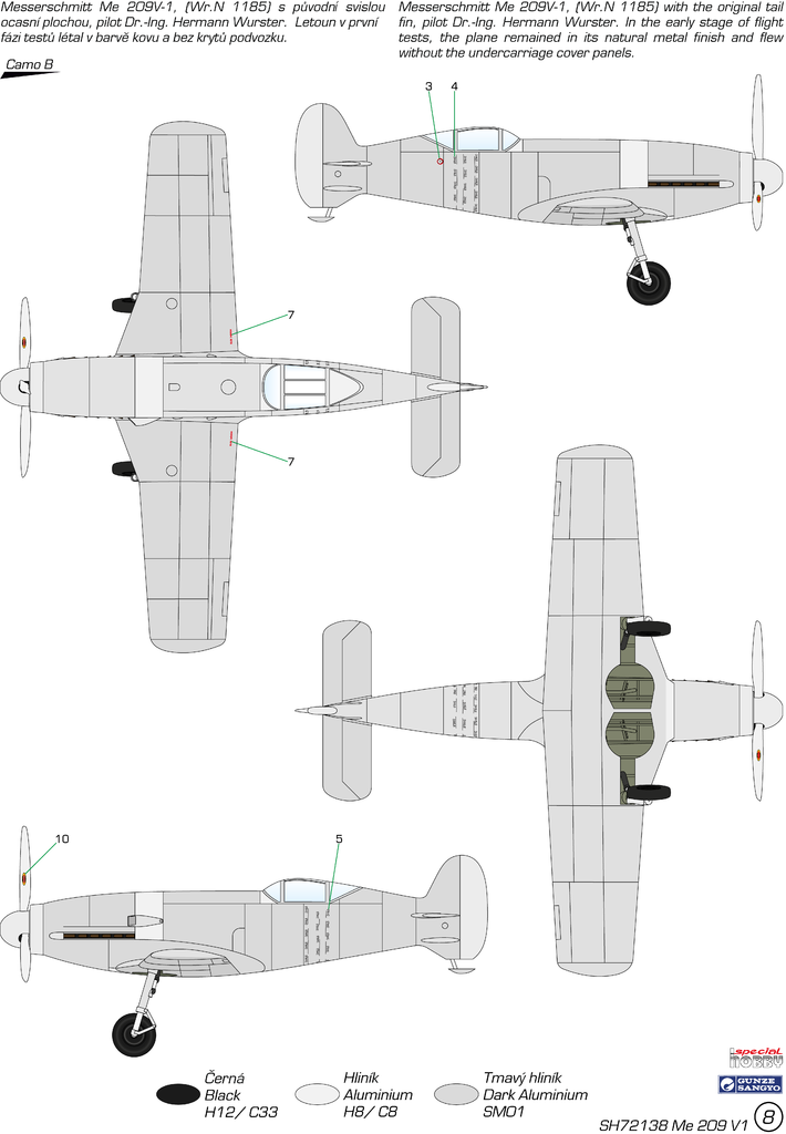 Special Hobby 72138 Messerschmitt Me 209V-1 1/72 – imagen 4