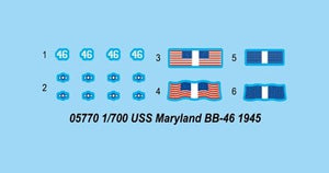 Trumpeter 05770 USS Maryland BB-46 1945 1/700 – image 3
