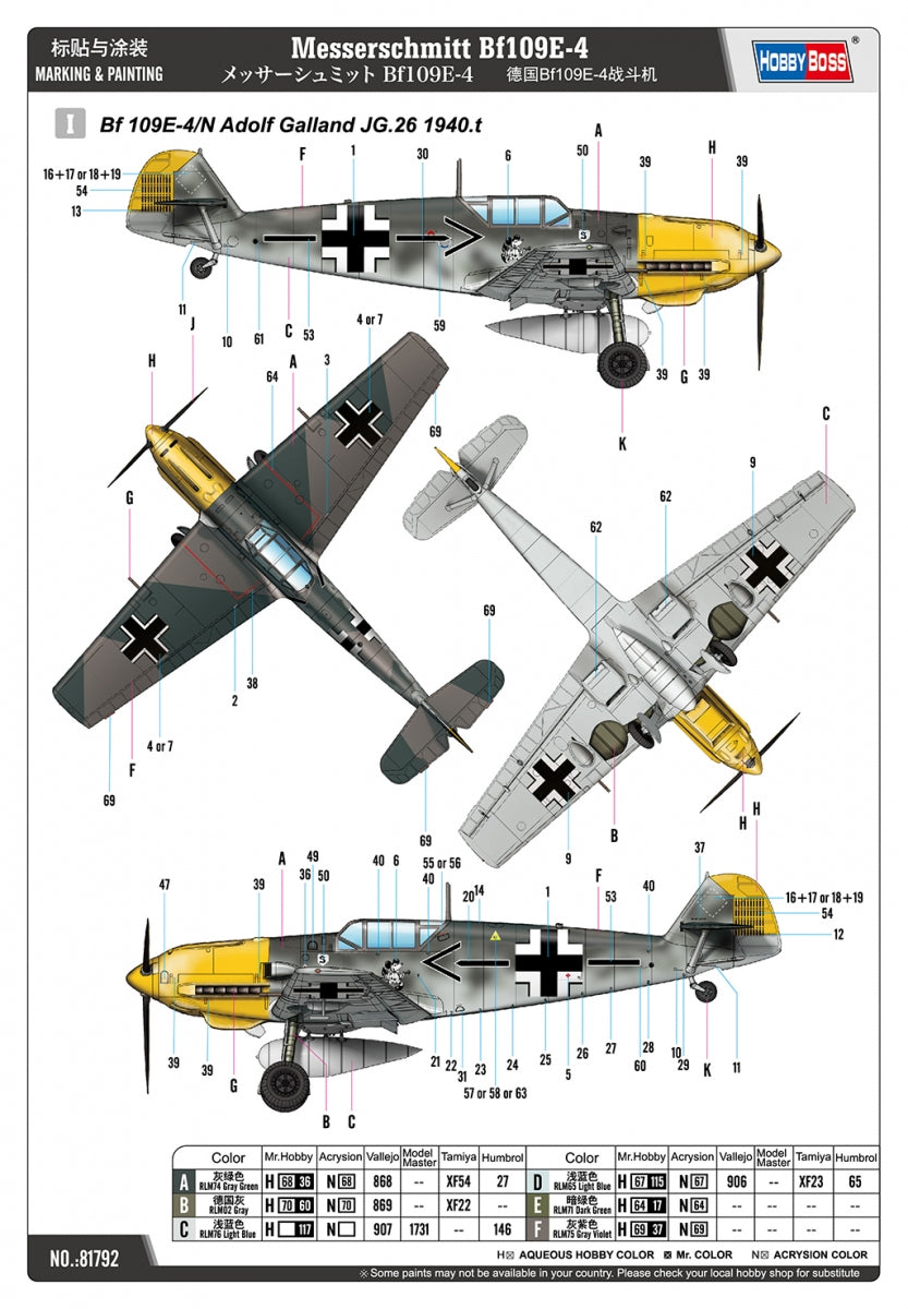 Hobby Boss 81792 Messerschmitt Bf109E-4 1/48 – imagen 6