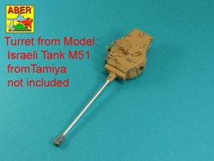 Aber 35L-120 105mm D1504 L/44 barrel with muzzle brake for Israeli Sherman M51 1/35 – image 13