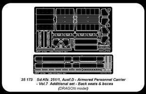 Aber 35173 Sd.Kfz. 251/1 Ausf.D. partie 7 sièges arrière et compartiments de rangement (DRA) (1/35) – image 2