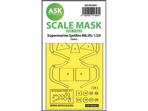Art Scale Kit M24001 Spitfire Mk.IX One-Sided Express Self-Adhesive Masks for Airfix 1/24