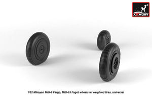 Armory Models AW32013 Mikoyan MiG-9 Fargo / MiG-15 Fagot (early) wheels w/ weighted tires 1/32 – imagen 5